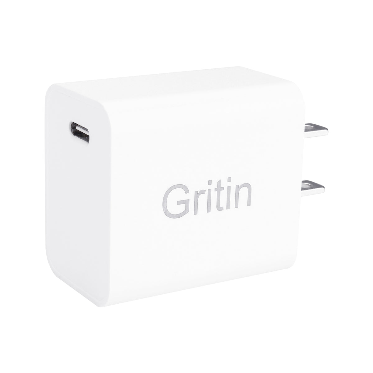 Chargeur USB C Gritin, chargeur mural USB C ultra rapide 20 W avec PD 3.0, adaptateur secteur Type C sûr et compact pour téléphone 15/14/13, Galaxy, Pixel, AirPods Pro