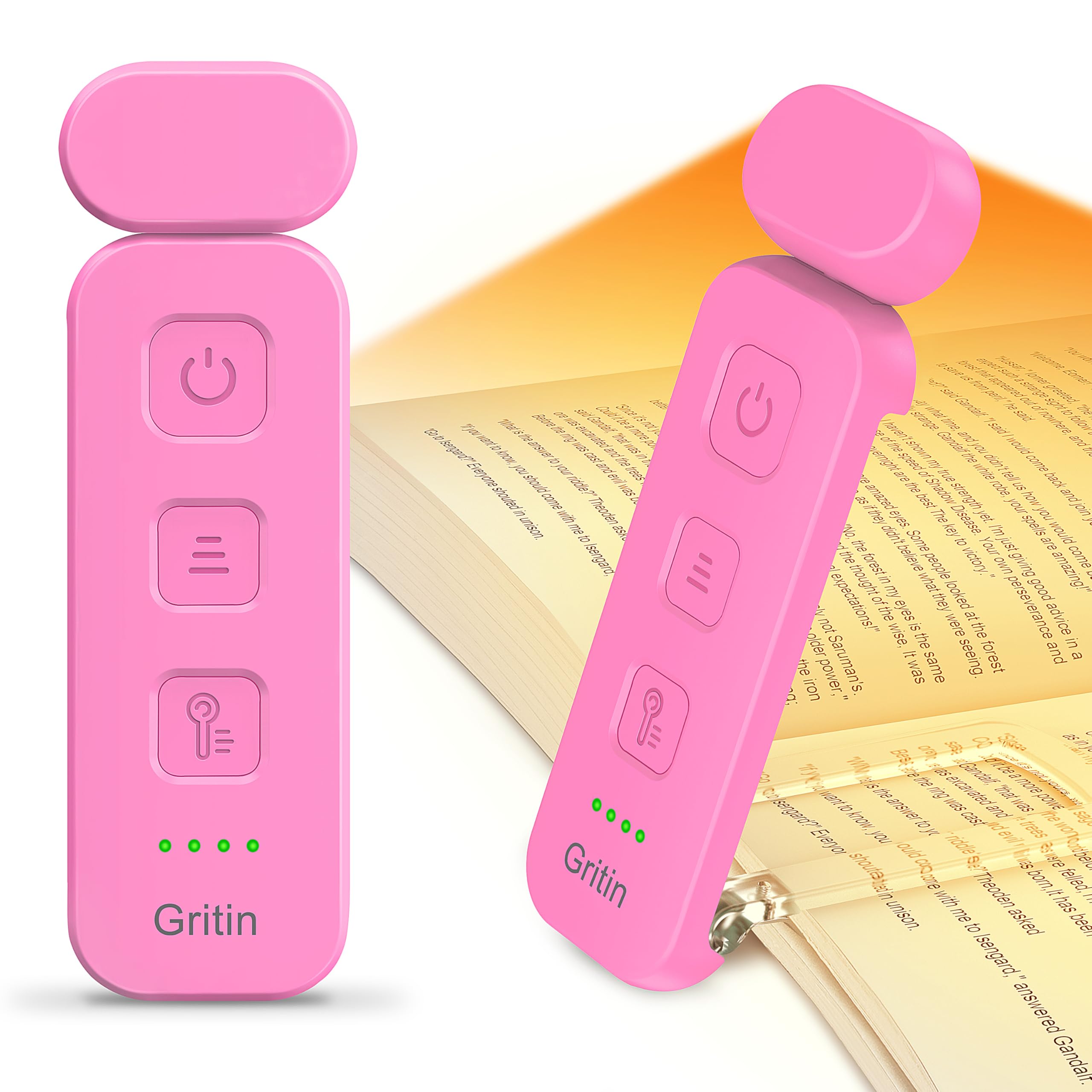 Gritin Reading Light, Book Light for Reading in Bed, Clip on Book Reading Light